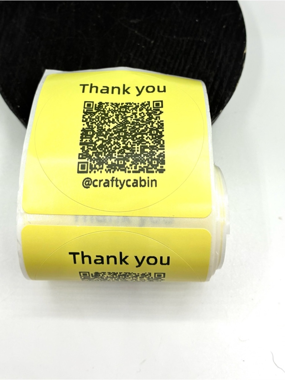 Yellow Thank You QR Code Stickers